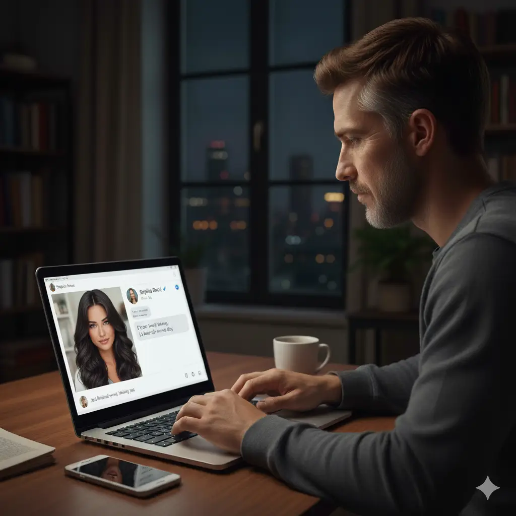 Illustration of a romance Scam