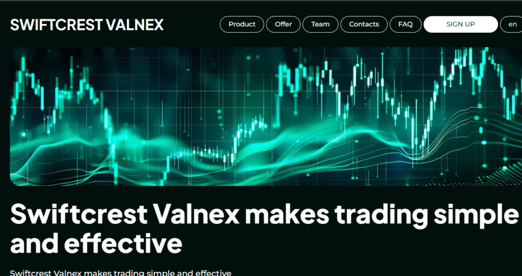 Swiftcrest Valnex website unlicensed